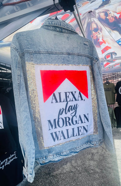 Alexa.. Play Wallen Sequin Denim Jacket