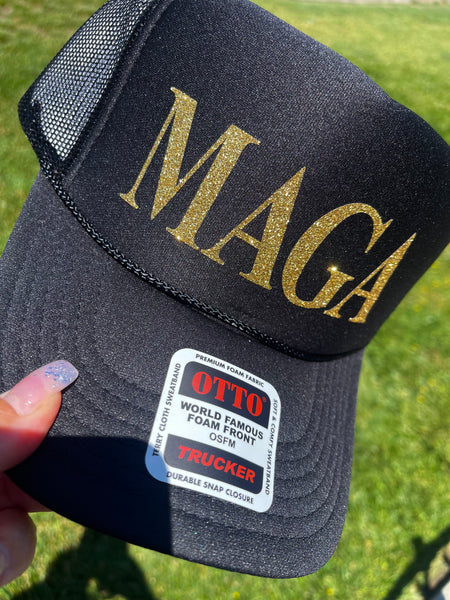 MAGA Glitter Trucker Hat