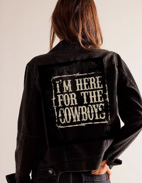 HERE FOR THE COWBOYS Distressed JACKET